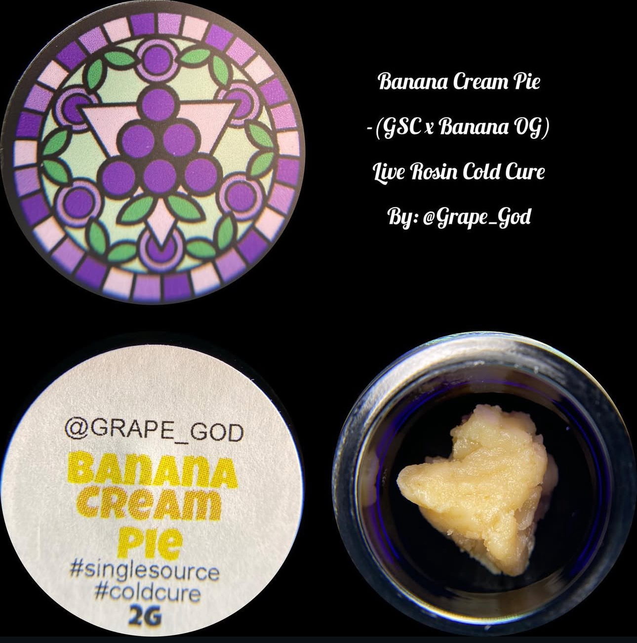 grape god hash rosin 2g